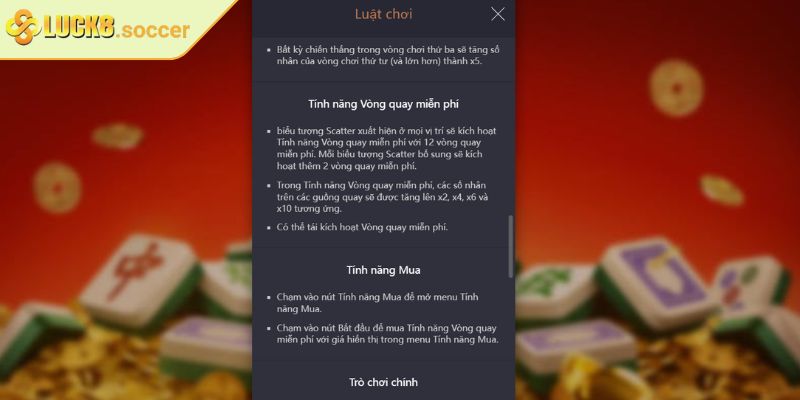 Đường Mạt Chược LUCK8 - Tính Năng Đặc Biệt Và Bí Quyết Chơi 2 Tính năng Gamble dễ tham gia