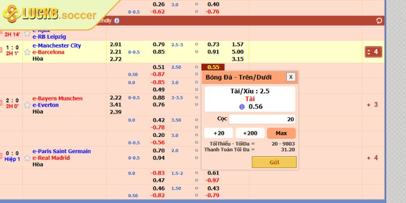 K-Sport LUCK8 - Đa Dạng Loại Hình Cá Cược Thể Thao Hấp Dẫn 3 Thể thao ảo tại K-Sports