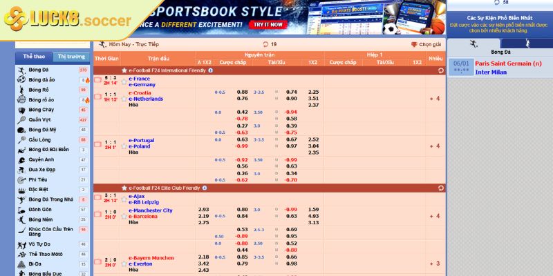 K-Sport LUCK8 - Đa Dạng Loại Hình Cá Cược Thể Thao Hấp Dẫn 1 Giới thiệu tổng quan về sảnh K-Sport LUCK8