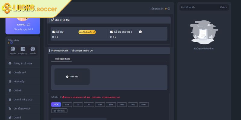 Nạp Rút Tiền luck8 3 Rút tiền Luck8 về tài khoản