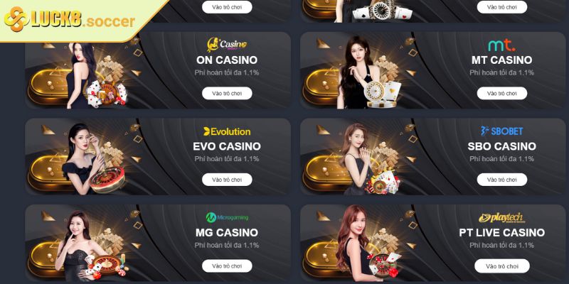 ON Casino LUCK8 - Trải Nghiệm Sảnh Trực Tuyến Đẳng Cấp 1 Trải nghiệm ON Casino LUCK8 có gì đặc biệt?